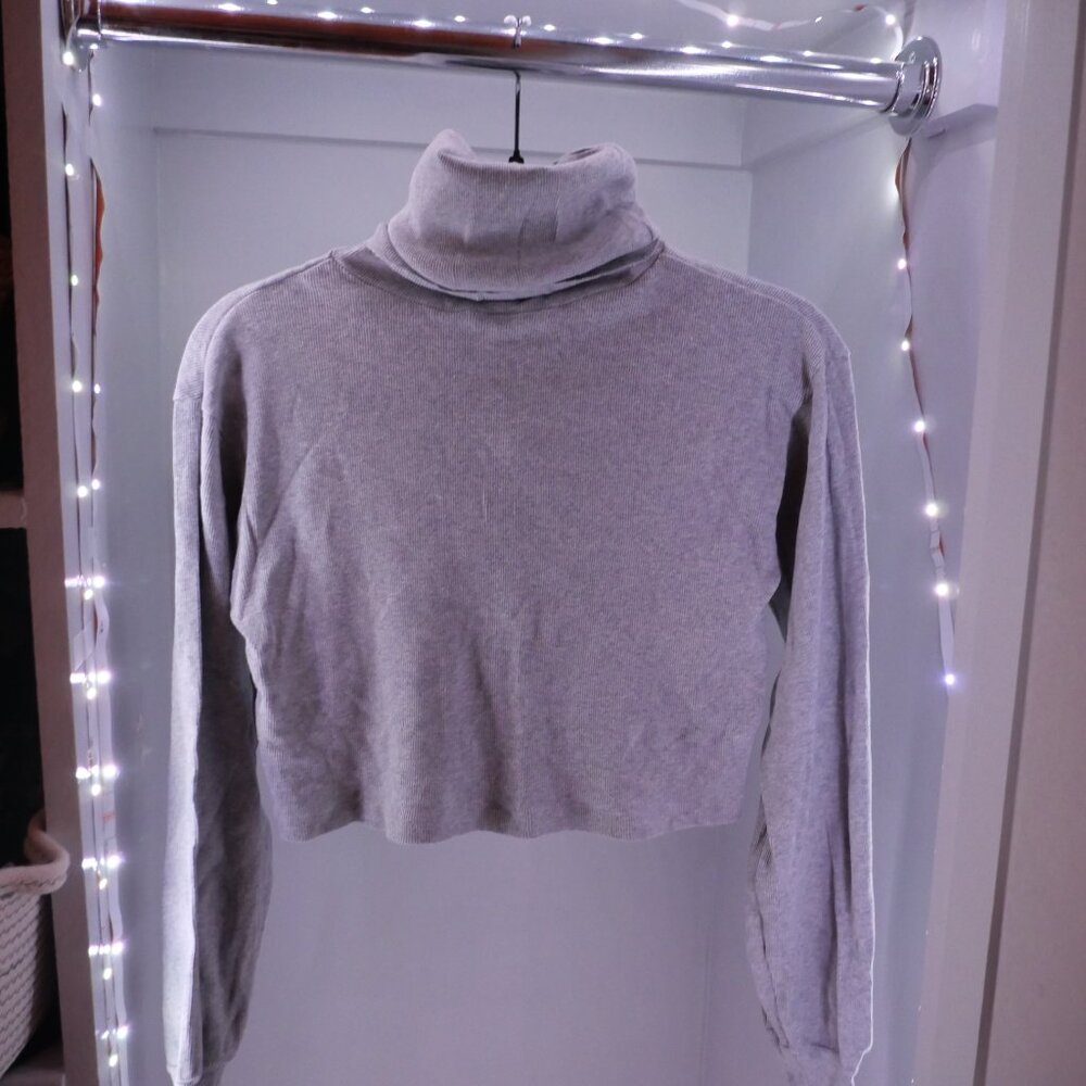 Brandy Melville Grey Cropped Turtleneck